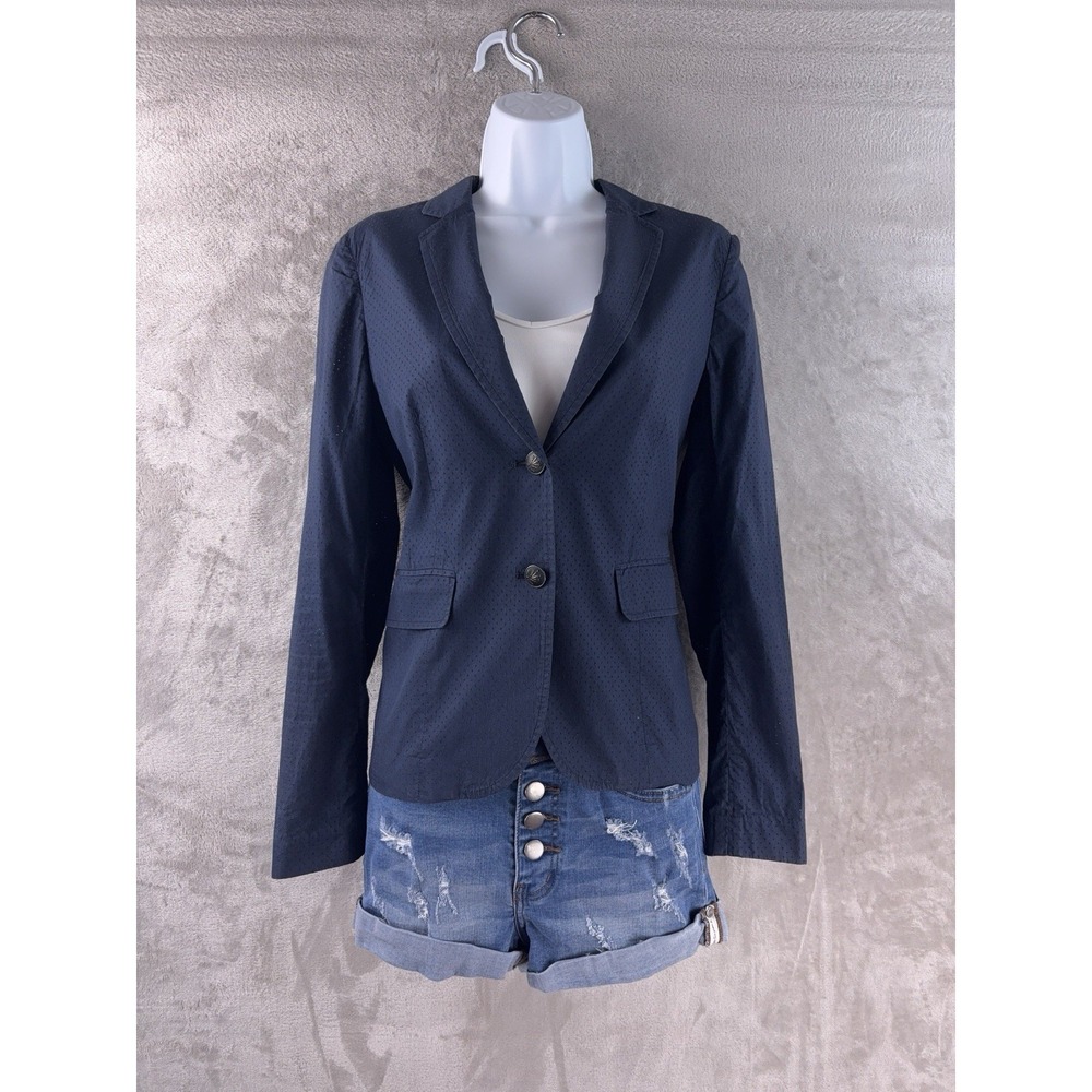 rag‎ & bone Blazer Womens Size 4 Blue Tailored Two Button Career Jacket